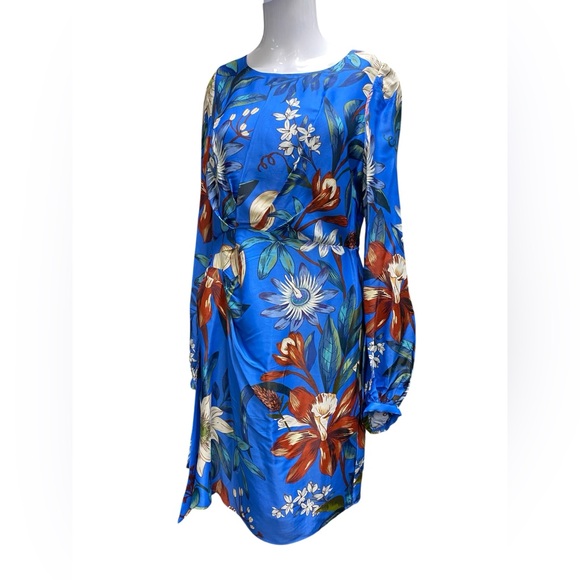 FARM Rio Dresses & Skirts - F1 Farm Rio Blue Surreal Flowers Wrap Lenzing™ Ecovero™ Mini Dress